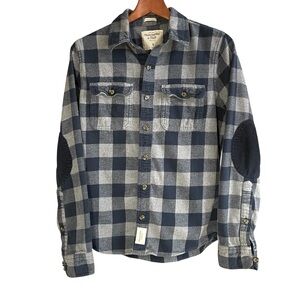 Abercrombie & Fitch Navy and Light Gray Checkered Shirt